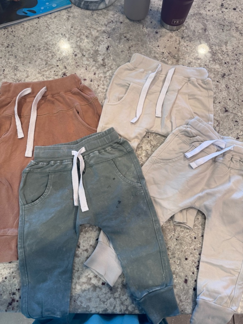 Little Bipsy Drawstring Jogger Pack - Green, Tan, Rust, Cream